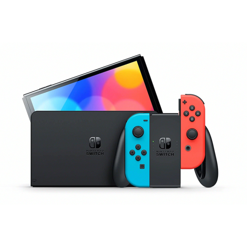 Nintendo Switch C OLED Model w Neon Red & Neon Blue Joy-Con - Image 2